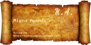 Migra Agenór névjegykártya